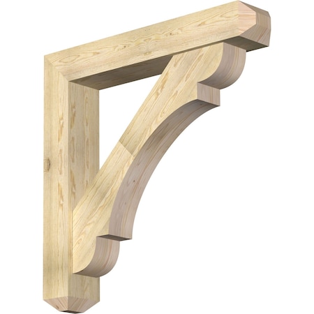 Ekena Millwork Olympic Craftsman Rough Sawn Bracket w/ Offset Brace, Douglas Fir, 8"W x 46"D x 46"H BKT0806X46X46OLY04RDF